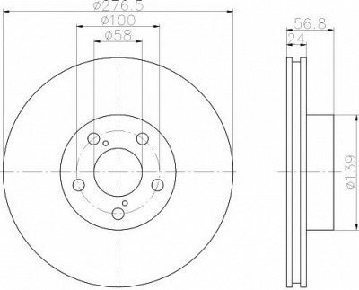 HELLA PAGID 8dd355106341 -  Тормозной диск
